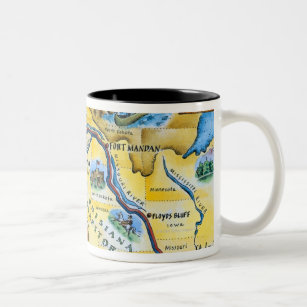 Lewis & Clark Expedition Map Two-Tone Coffee Mug