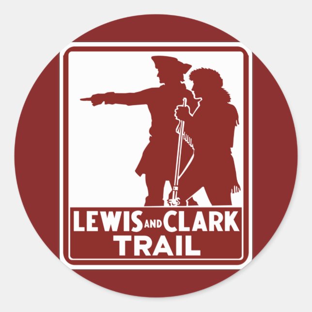 Lewis & Clark, Traffic Guide Sign, USA Classic Round Sticker (Front)