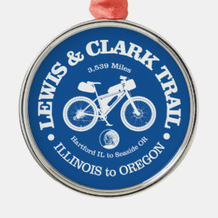 Lewis & Clark Trail (cycling) Metal Ornament