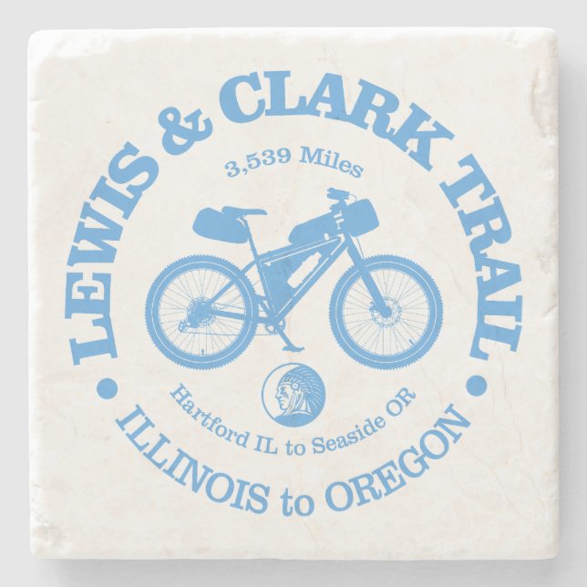 Lewis & Clark Trail (cycling) Stone Coaster (Front)