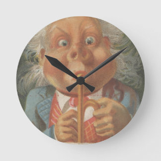 Lewis & Co. Fine Groceries Ephemera Round Clock