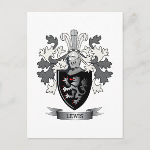 Lewis Family Crest Coat of Arms Postcard