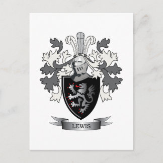 Lewis Family Crest Coat of Arms Postcard