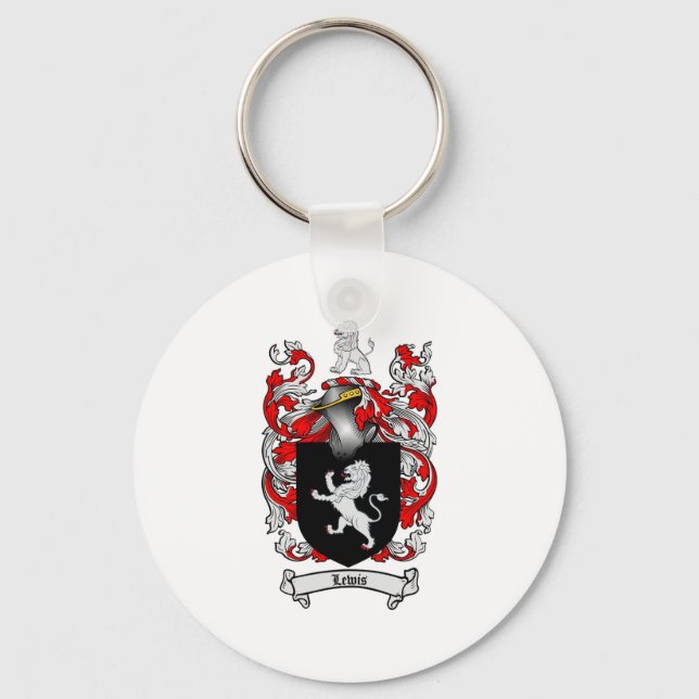 Lewis Family Crest - Lewis Coat of Arms Key Ring (Front)