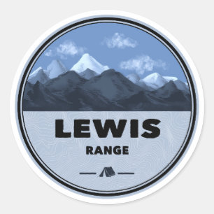 Lewis Mountain Range Camping Classic Round Sticker