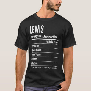 Lewis  Nutritional Facts Serving Size Calories T-Shirt