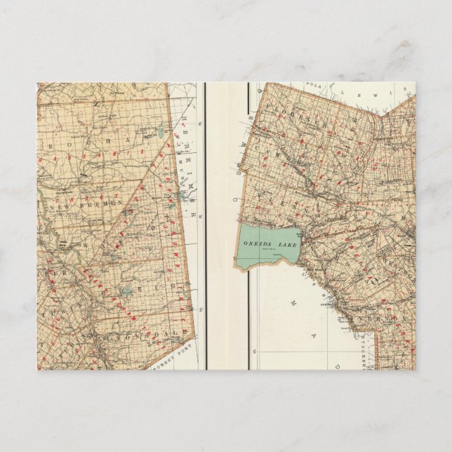 Lewis, Oneida counties Postcard (Front)