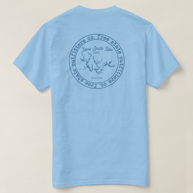 Lewis Smith Lake Double-Sided Map Tee (Design Back)