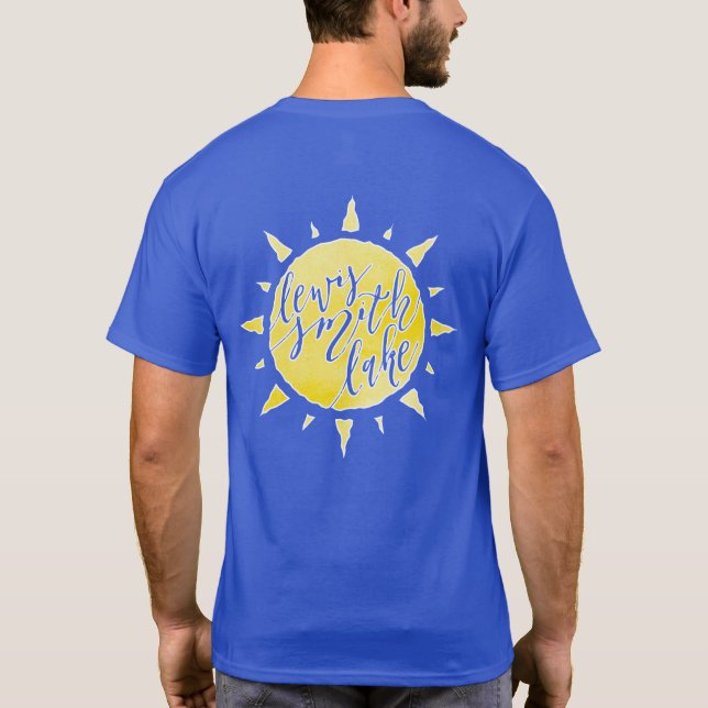 Lewis Smith Lake Sunshine Calligraphy Double Sided T-Shirt (Back)