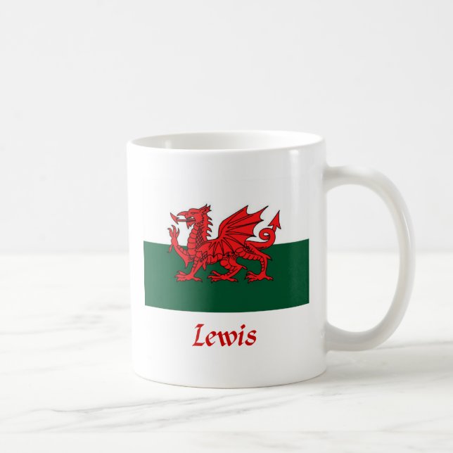 Lewis Welsh Flag Coffee Mug (Right)