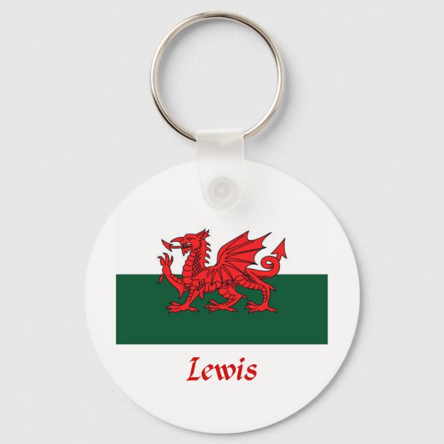 Lewis Welsh Flag Key Ring (Front)