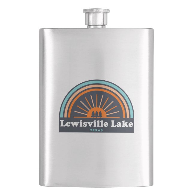 Lewisville Lake Texas Rainbow Hip Flask (Front)