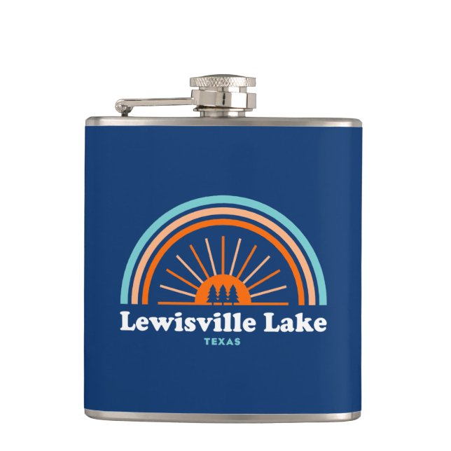Lewisville Lake Texas Rainbow Hip Flask (Front)