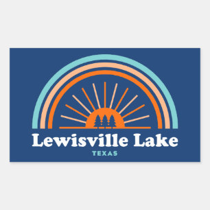 Lewisville Lake Texas Rainbow Rectangular Sticker