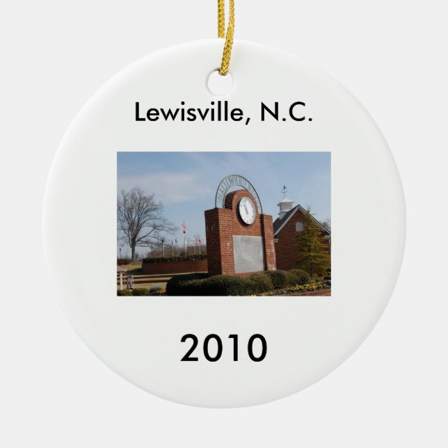 Lewisville, N.C. Ceramic Ornament (Front)