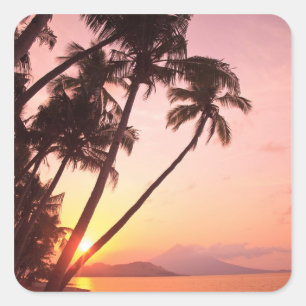 Lewolin Village, Illi Api Island, Selat Boleng Square Sticker