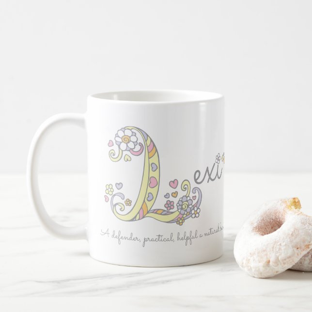 Lexi letter L name meaning monogram mug (With Donut)