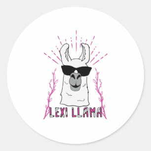 Lexi Llama Classic Round Sticker