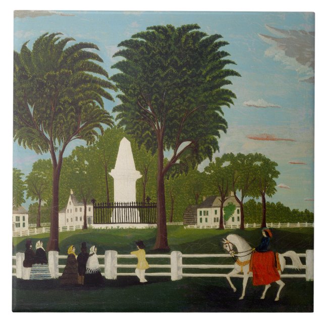 Lexington Battle Monument, c.1830 Ceramic Tile (Front)