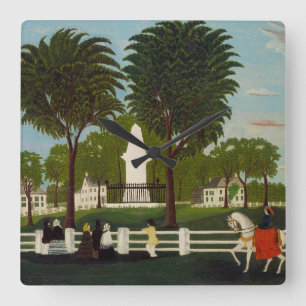 Lexington Battle Monument, c.1830 Square Wall Clock