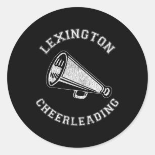 Lexington Cheer Distressed Retro 90's Cheerleader Classic Round Sticker