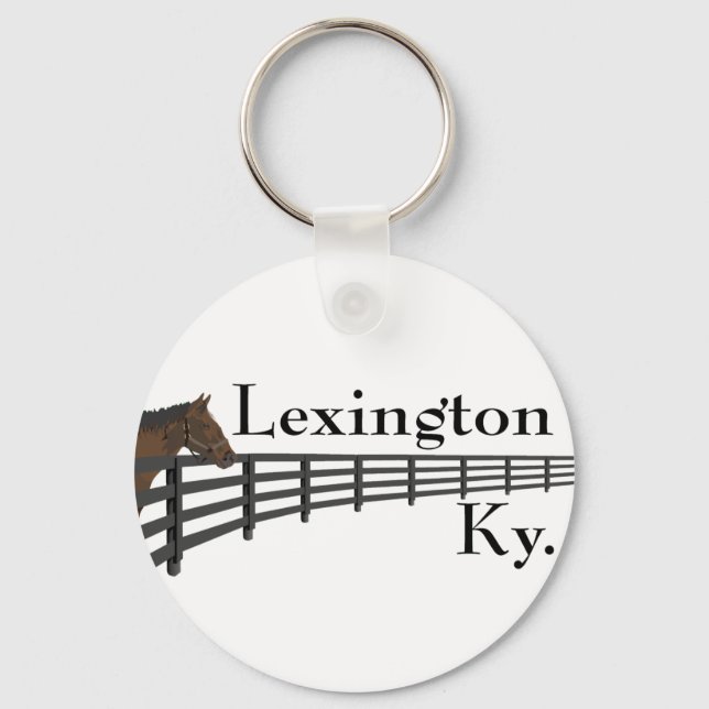 Lexington Kentucky Horse and Fence Key Ring (Front)