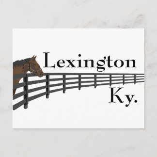 Lexington Kentucky Horse and Fence Postcard