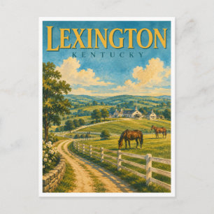 Lexington Kentucky Horse Farms GeoSaga Postcard