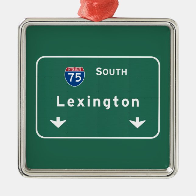 Lexington Kentucky ky Interstate Highway Freeway : Metal Tree Decoration (Front)