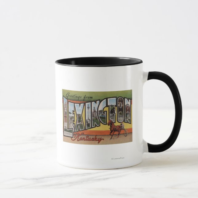 Lexington, Kentucky - Large Letter Scenes Mug (Right)