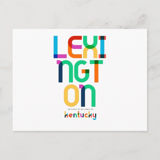Lexington Kentucky Mid Century, Pop Art, Postcard (Front)