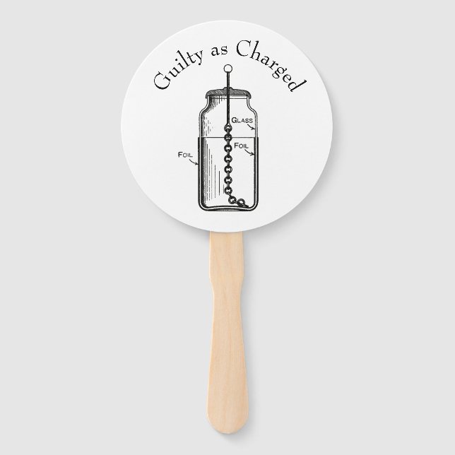 Leyden Jar Guilty as Charged Hand Fan (Front)