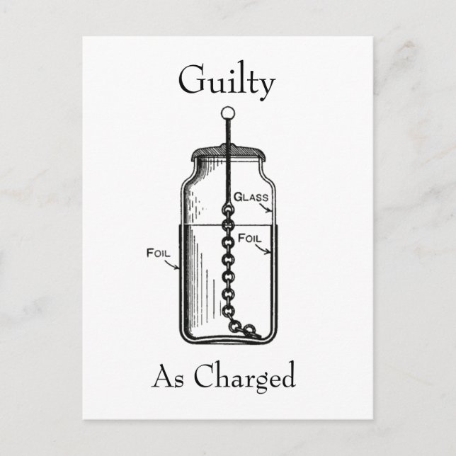 Leyden Jar Guilty as Charged Postcard (Front)
