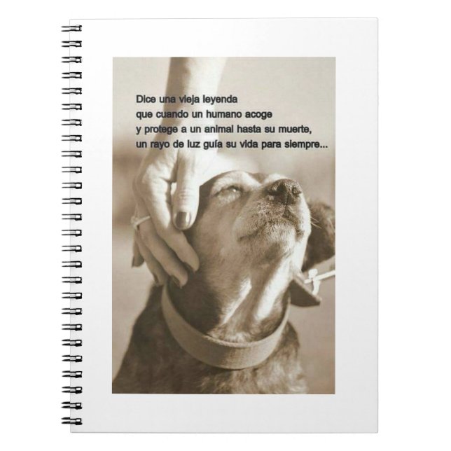 Leyenda sobre adoptar animales notebook (Front)
