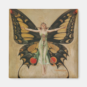 Leyendecker Butterfly Girl Vintage Art Deco Magnet