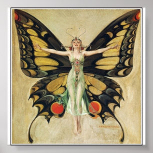 Leyendecker - Butterfly Woman Poster