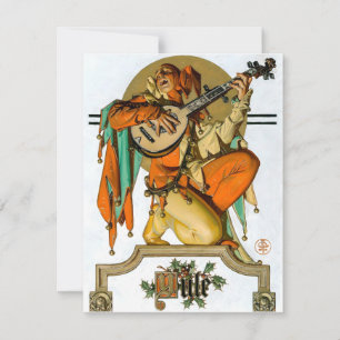 Leyendecker Yule Jester Holiday Card