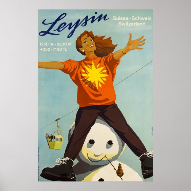 Leysin,Switzerland,Ski Poster (Front)