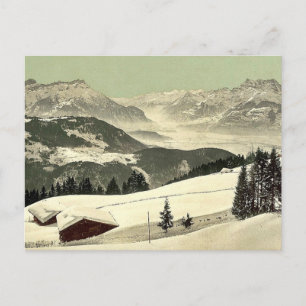 Leysin, view of the Rhone Valley in winter, Nand, Postcard
