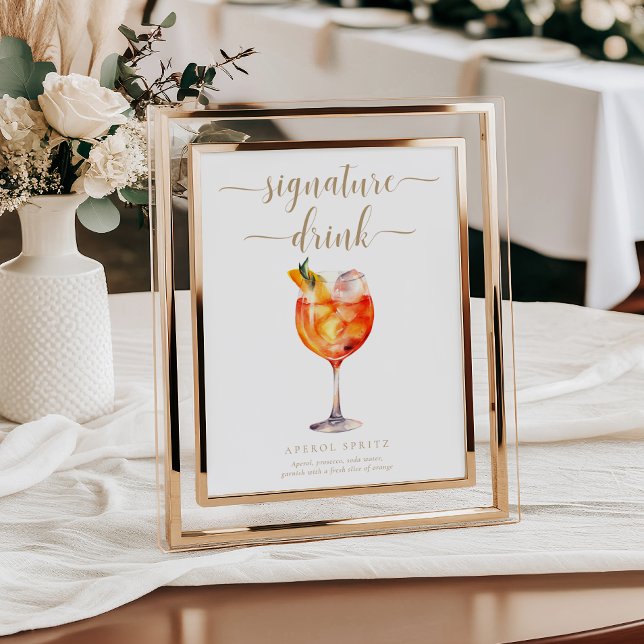 Leyton Gold Modern Minimal Signature Drink Sign (Creator Uploaded)