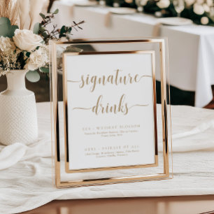 Leyton Gold Modern Minimal Signature Drinks Sign