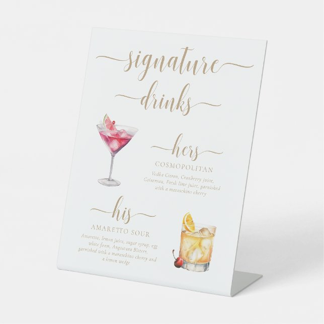 Leyton Gold Modern Minimal Signature Drinks Sign (Creator Uploaded)