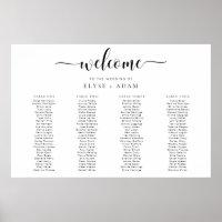 Leyton Minimal 4 Banquet Table Seating Poster