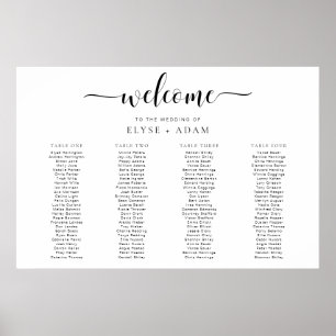 Leyton Minimal 4 Banquet Table Seating Poster