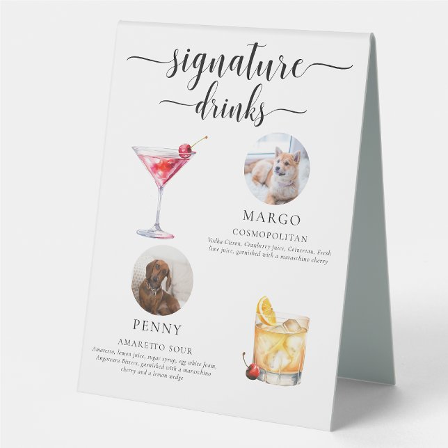 Leyton Minimal Pet Photo Signature Drinks Sign (Creator Uploaded)