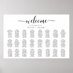 Leyton Modern Minimal 24 Table Seating Poster