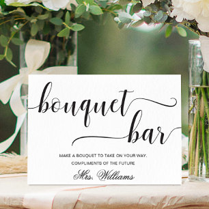 Leyton Modern Minimal Bouquet Bar Sign