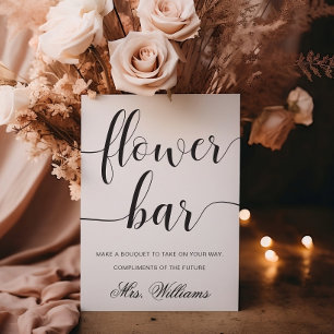 Leyton Modern Minimal Flower Bar Sign