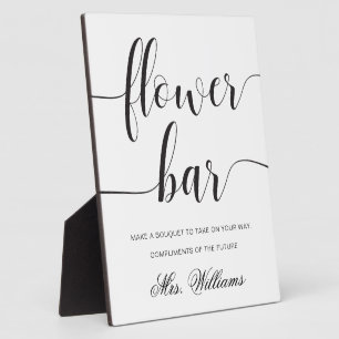 Leyton Modern Minimal Flower Bar Sign Plaque