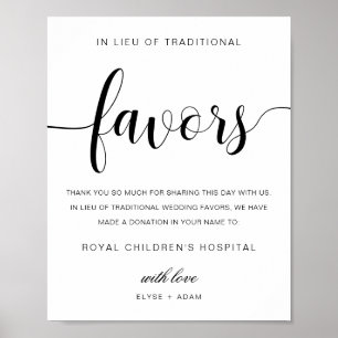 Leyton Modern Minimal In Lieu Favour Sign